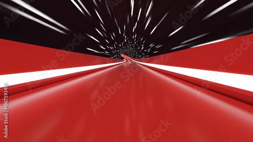 Wallpaper Mural Abstract motion graphic animation of stylized red track lanes and crisp white divider lines rushing past the camera symbolizing high velocity and rapid progress stripes, technology, motion blur Torontodigital.ca