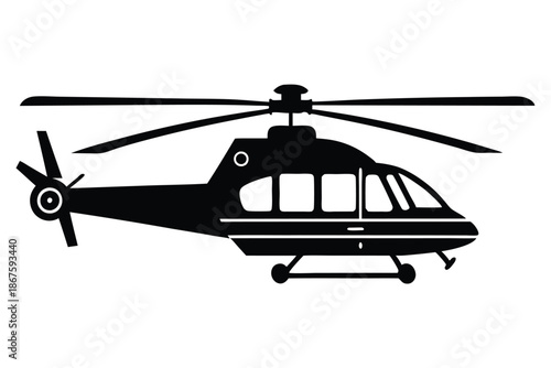 Transport Helicopter Silhouette Icon, Vector Graphic Design Element for Aviation and Logistics
