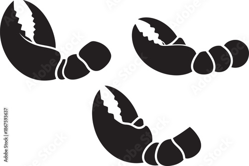 Lobster claws vector illustration set