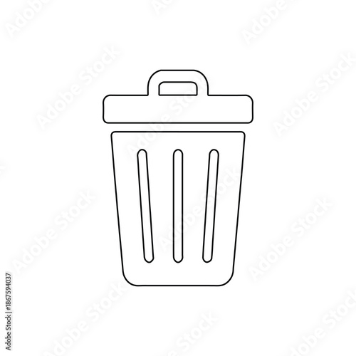 Trash and recycle bin icon illustration showing a garbage container symbol for waste disposal and deletion