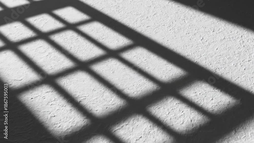 Wallpaper Mural Abstract motion graphic animation of stylized window frame shadows seamlessly gliding and repeating across a flat textured white surface white background, subtle movement, design asset Torontodigital.ca