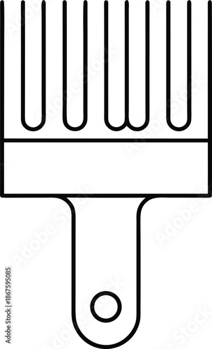 unused paintbrush line art vector illustration on transparent background