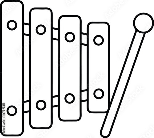 unplayed instrument line art vector illustration on transparent background