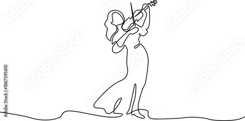 Musician playing violin Vector