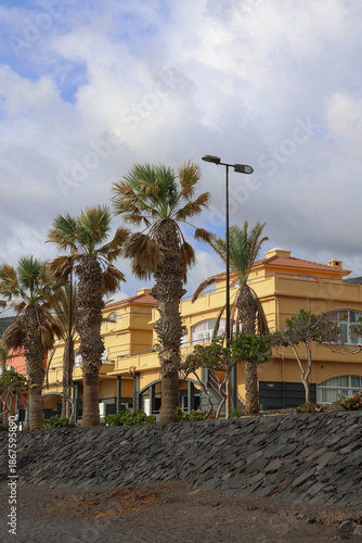 Vertical coastal scene from Tenerife Canary Islands Spain. 