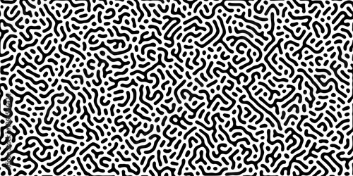 Abstract Turing organic wallpaper with background. Turing reaction diffusion monochrome seamless pattern with chaotic motion. Natural seamless line pattern. Home decoration background design.