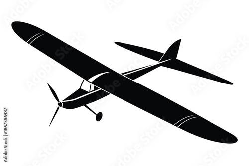 Vector Glider Aircraft for Flying Club Branding and Modern Minimalist Decorative Art