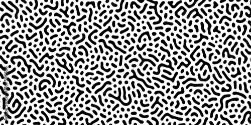 Abstract Turing organic wallpaper with background. Turing reaction diffusion monochrome seamless pattern with chaotic motion. Natural seamless line pattern. Home decoration background design.