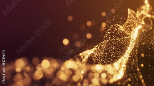 Wallpaper Mural Abstract motion graphic animation showing glowing golden particles flowing gently across a deep, warm background symbolizing imagination and wonder light, Abstract motion graphic animation, science Torontodigital.ca