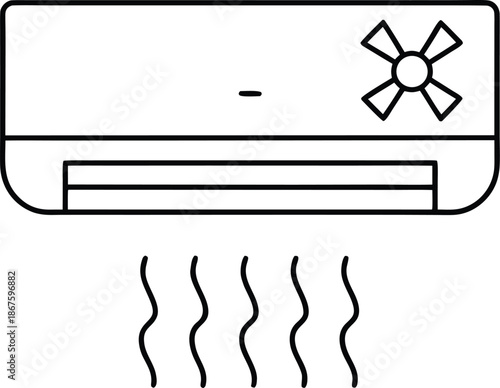 cooling ash line art vector illustration on transparent background