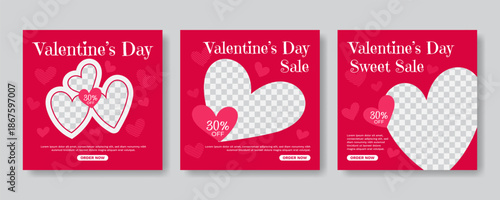 Happy valentines day sale social media post template