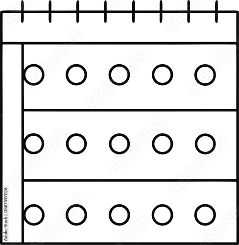blank habit tracker line art vector illustration on transparent background