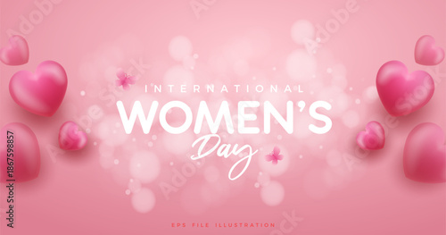 Beautiful pink background with soft atmosphere and soft focus effect for international women's day celebration