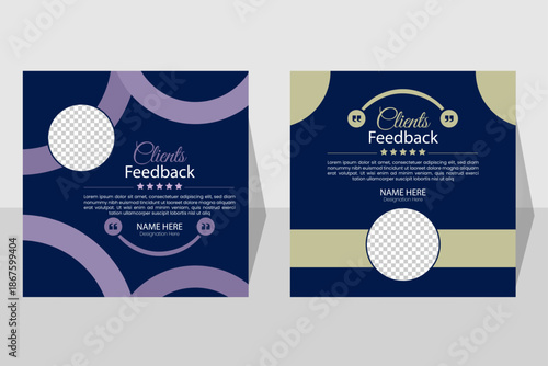 Modern Customer review and Client Feedback template design 