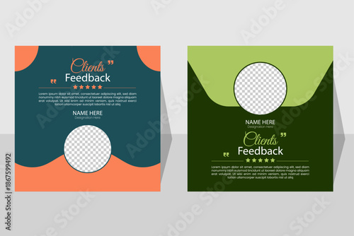 Modern Customer review and Client Feedback editable template design 