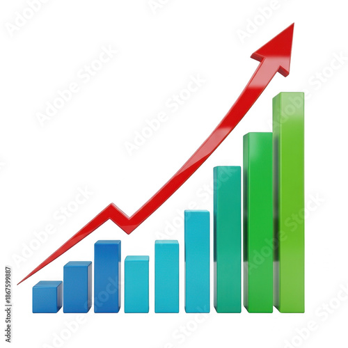 Free Download Growing graph arrow icon isolated on transparent background - GFXLoad
