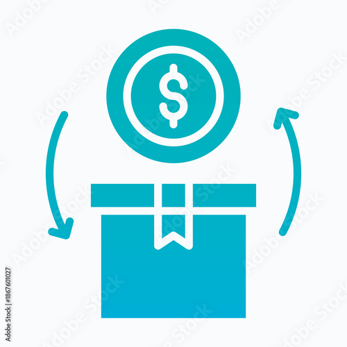 Cash On Delivery Icon, Suitable For Website Design, Logo, App And UI. Solid Gradient Style Icon.