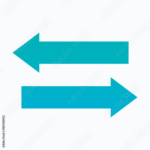 Straight Long Arrow Vector Icon Set. Long Arrows Left And Right In Solid Style. Long Arrow Symbol, Icon Design. Solid Gradient Style Icon.