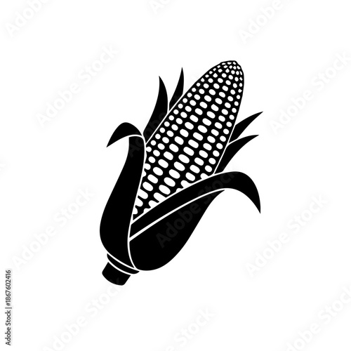 Illustration of an ear of corn isolated on transparent background, Vector