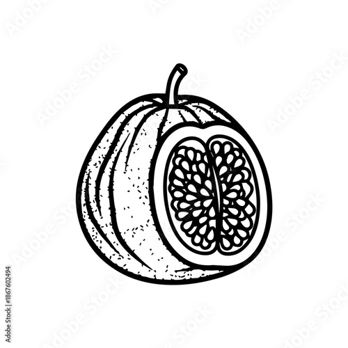Illustration of a single fig isolated on transparent background, Vector