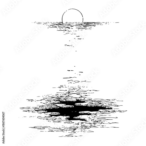 Dive into serenity: a monochrome sunset over tranquil waters, a moment of peace you will want to share