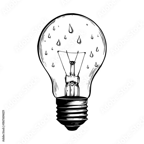 Feeling blue? this lightbulb with raindrops might just be the perfect image for your next creative project