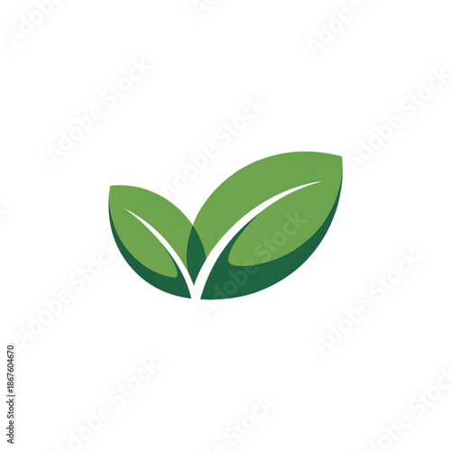 Green leaf icon vector symbol on white background for eco and nature design