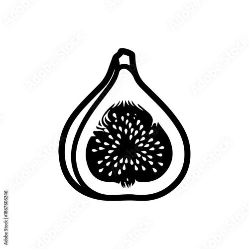 Simple fig illustration isolated on transparent background, Vector