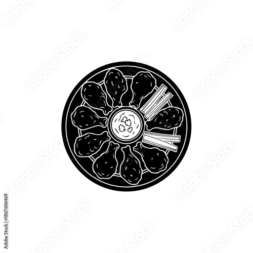 Black spoke wheel with silver hubcap isolated on transparent background, Vector