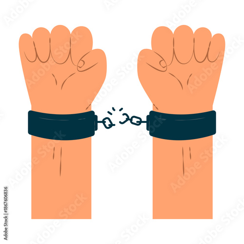 Broken Shackles Symbolizing Freedom and Abolition Day