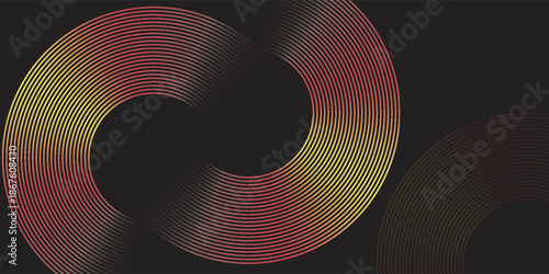 Abstract dark black background with glowing geometric lines. Modern shiny blue hexagon lines pattern. Technology futuristic concept. Suit for poster, banner,vector