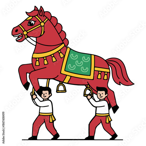 Traditional Horse Festival Illustration