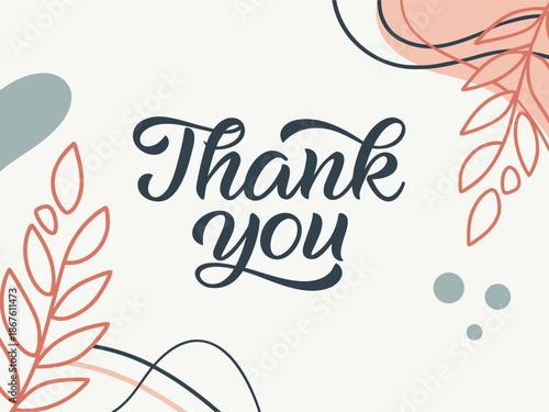 Elegant Handwritten Thank You Typography with Modern Abstract Background