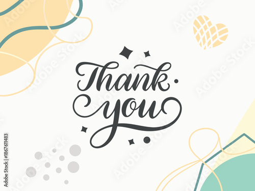 Elegant Thank You Calligraphy with Abstract Contemporary Background
