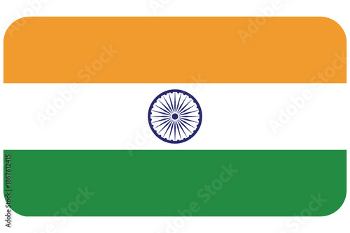 India vector flag in official colors and 3:2 aspect ratio. Indian flag. Flat vector illustration