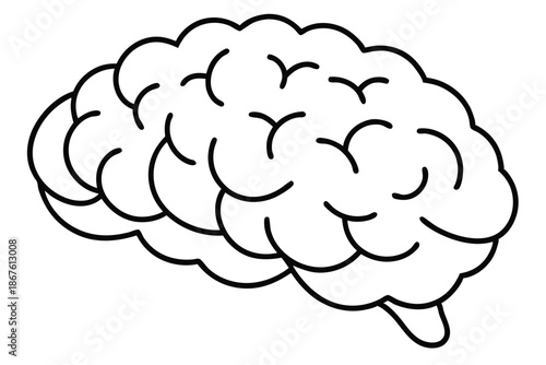 Mental Health Storm Brain Illustration, Anxiety and Depression Concept in Dramatic Black and White Vector Art