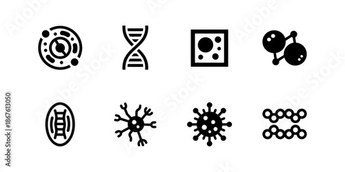 Collection of vector icons set of cell symbols in modern, simple, clean and abstract style. Icons for business, science, and personal branding.