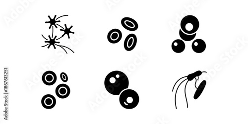 Collection of vector icons set of cell symbols in modern, simple, clean and abstract style. Icons for business, science, and personal branding.