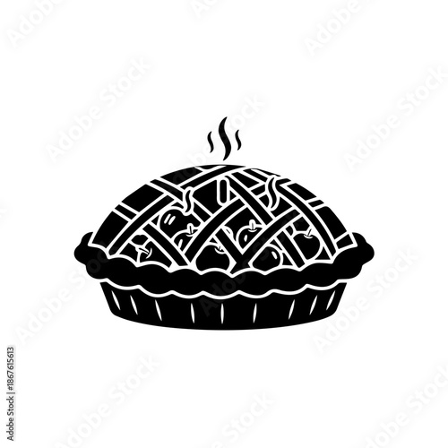 Decorative ceramic pie dish isolated on transparent background, Vector
