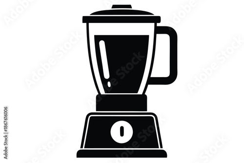 Modern Countertop Blender Silhouette Illustration for Healthy Living and Fitness Nutrition Branding