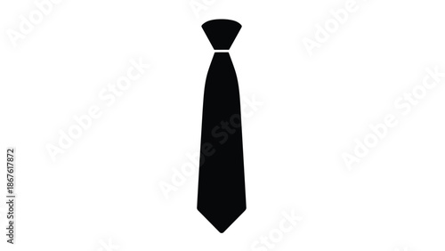 Minimalist black tie silhouette symbol isolated on white background