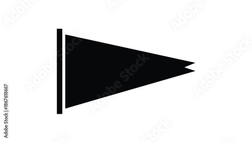 Black minimalist flag icon symbol in flat design isolated on white background