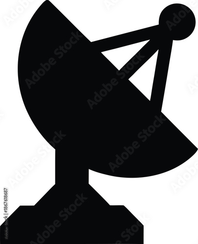 seti listening station dish silhouette vector on transparent background