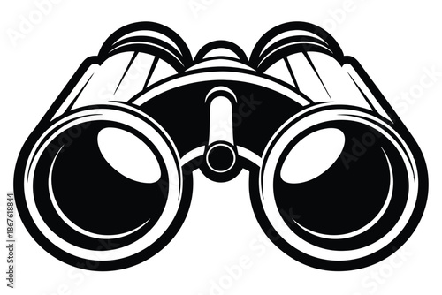 Tactical Military Style Binocular Silhouette Icon for Scouting and Strategic Observation