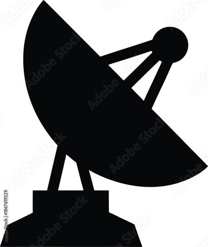 meti message to extraterrestrials broadcast ante silhouette vector on transparent background