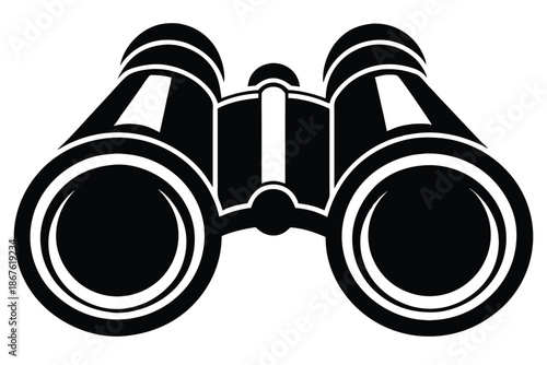 Detective Style Binoculars Silhouette for Mystery, Investigation, and Spying Concepts