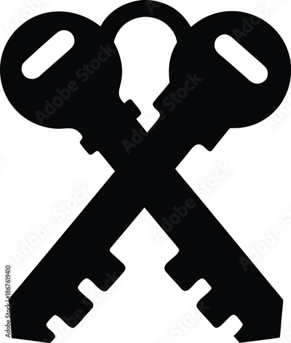 key forged from many tools silhouette vector on transparent background