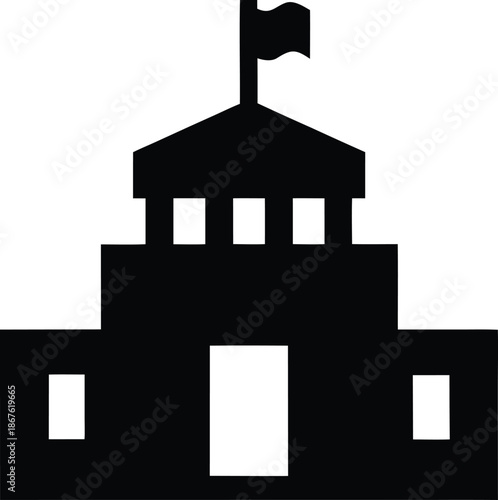geneva wto headquarters silhouette vector on transparent background