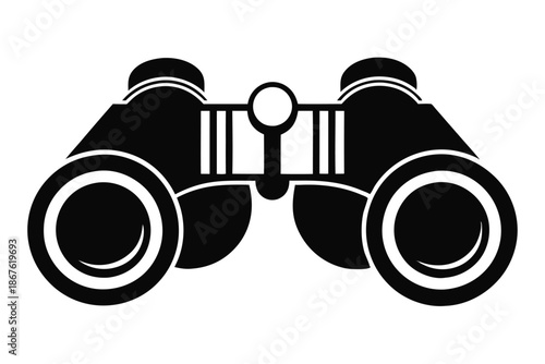 Binoculars with Strap Silhouette Graphic for Active Hiking and Mountain Trekking