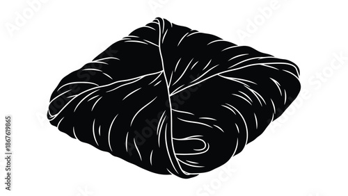 Black leaf wrapped object flat design graphic isolated on white background